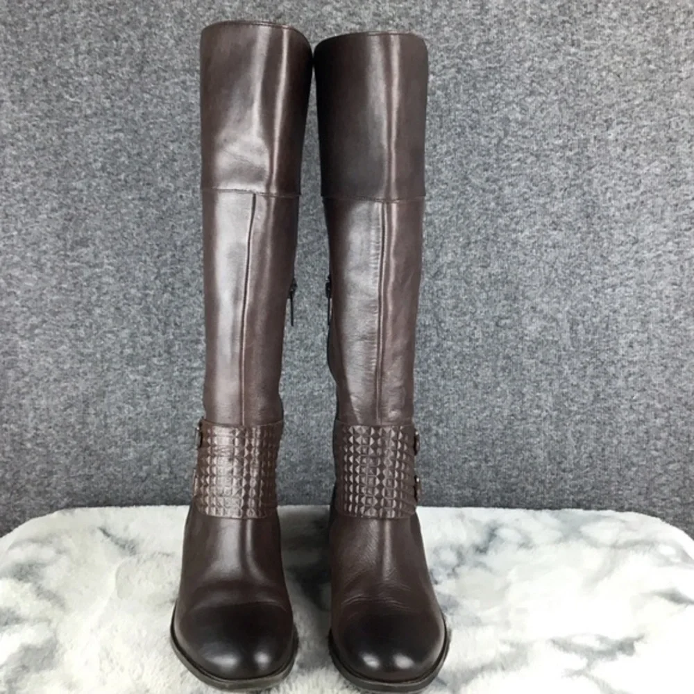 Vince Camuto Brown Leather Knee-High Boots Size 7.5‎